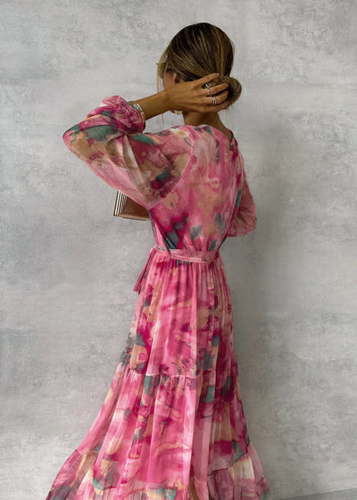 Floral Long Sleeve Wrap Dress | Maxi