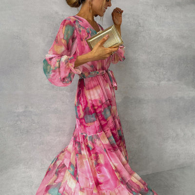 Floral Long Sleeve Wrap Dress | Maxi