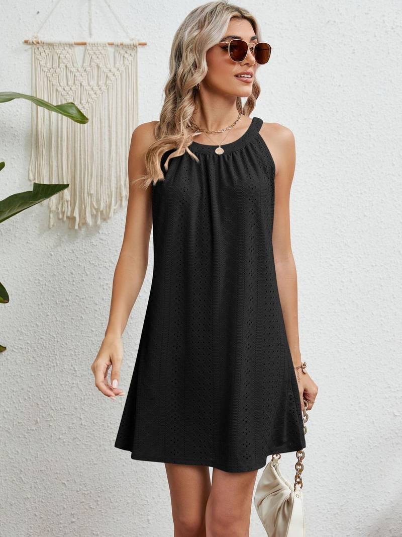 Sleeveless Round Neck Dress | Mini