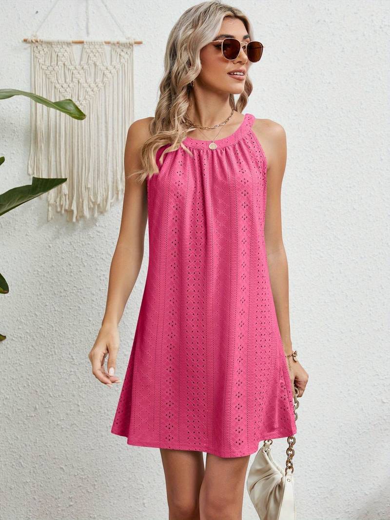 Sleeveless Round Neck Dress | Mini
