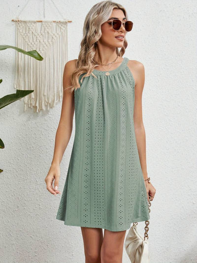 Sleeveless Round Neck Dress | Mini
