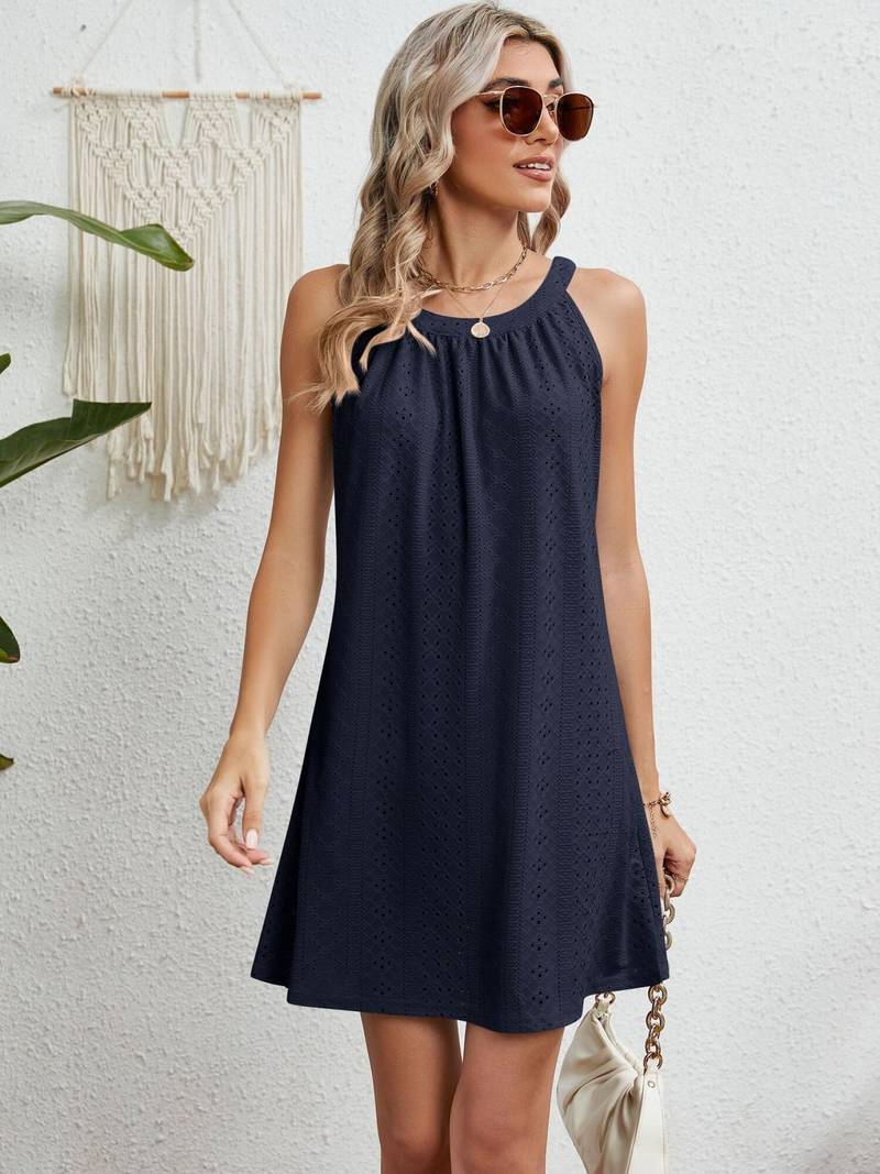Sleeveless Round Neck Dress | Mini