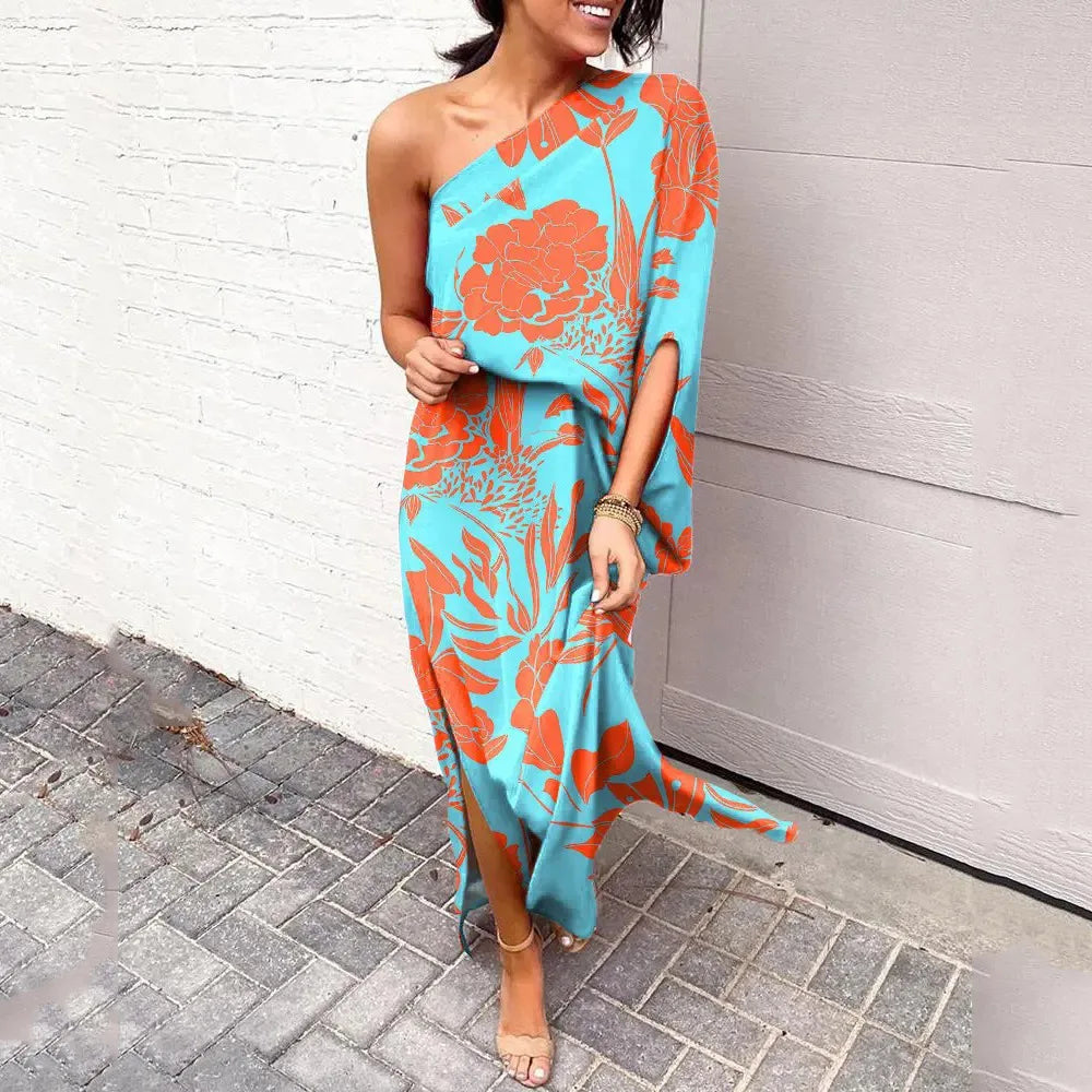 Shoulder Cut Floral Dress | Maxi