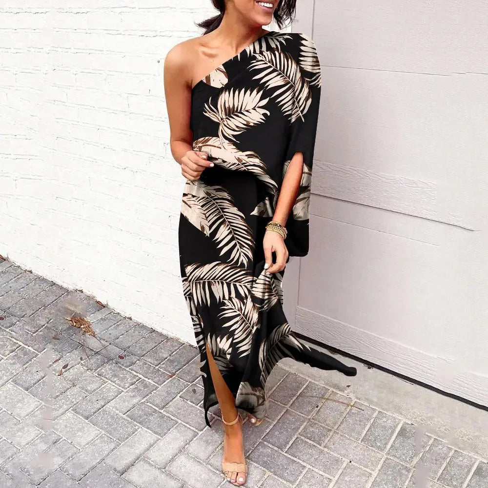 Shoulder Cut Floral Dress | Maxi