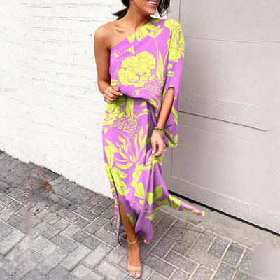 Shoulder Cut Floral Dress | Maxi