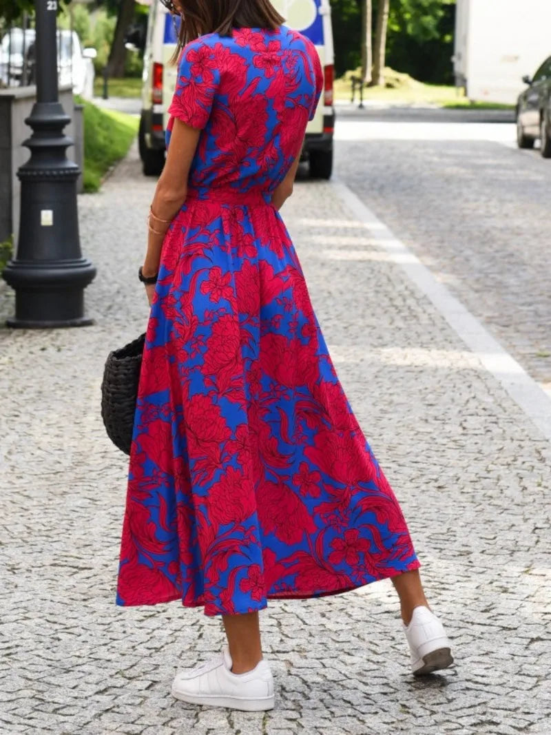 Printed Belted Dress | Midi