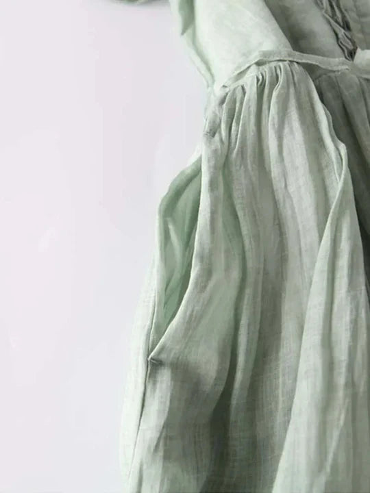 Button-up Dress with Ruffles | Midi