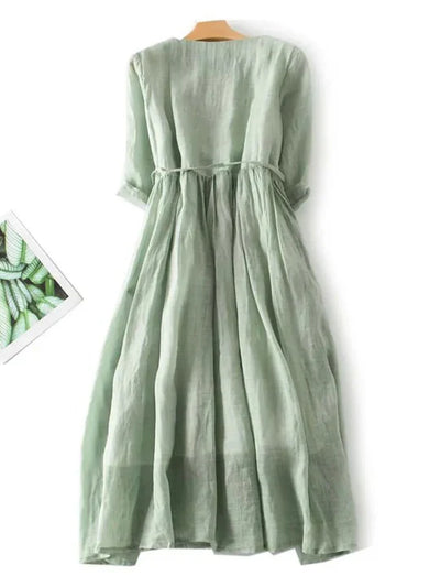 Button-up Dress with Ruffles | Midi