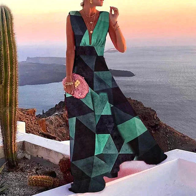 Multi Floral Print Vacation Dress | Maxi
