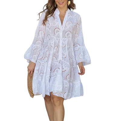 Sophisticated Lace Shirt Dress | Mini