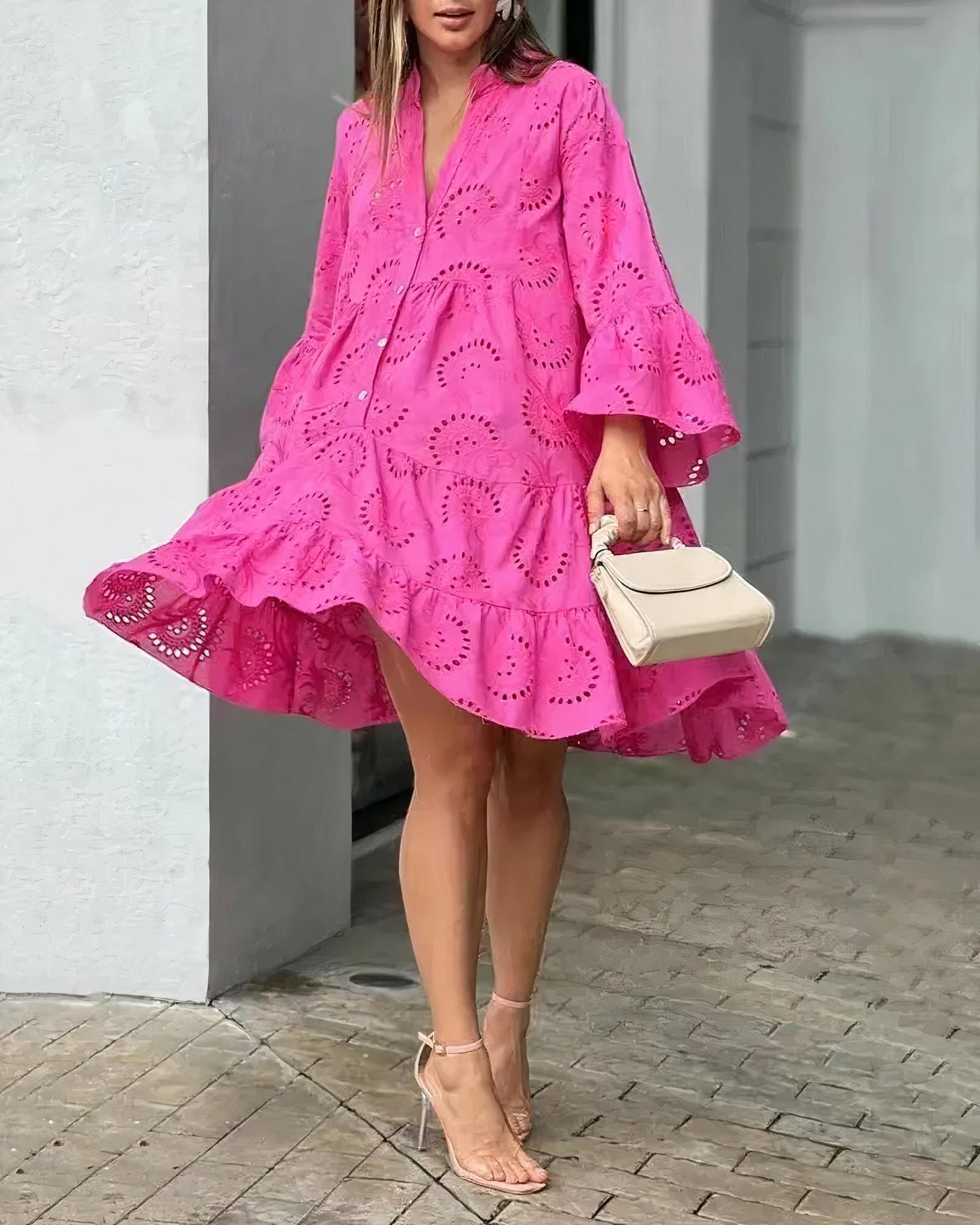 Sophisticated Lace Shirt Dress | Mini