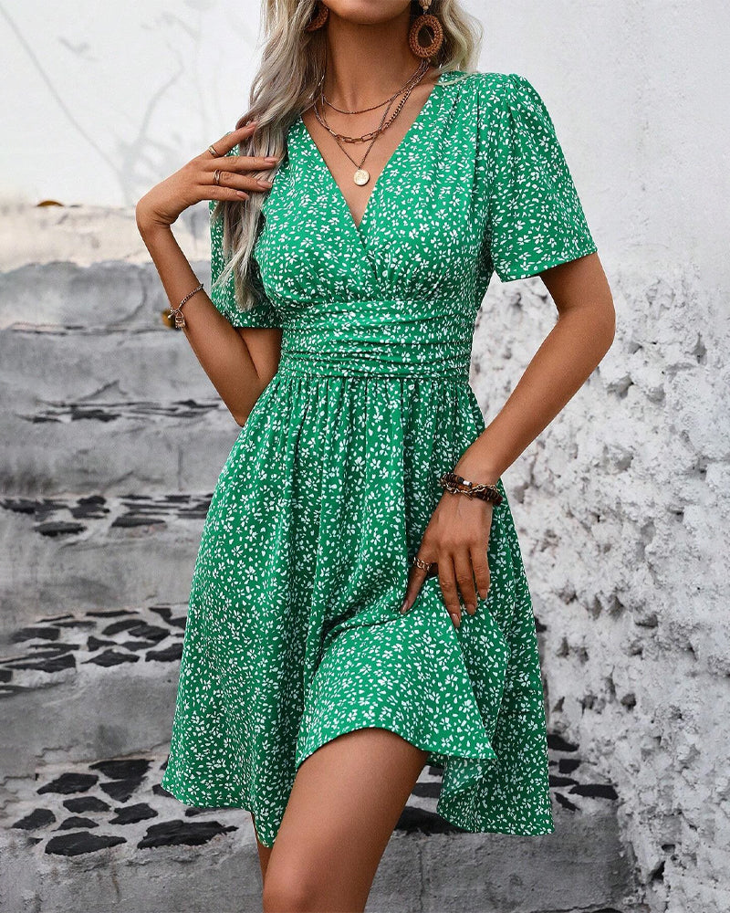 Classic Style Formal V-Neck Dress | Mini