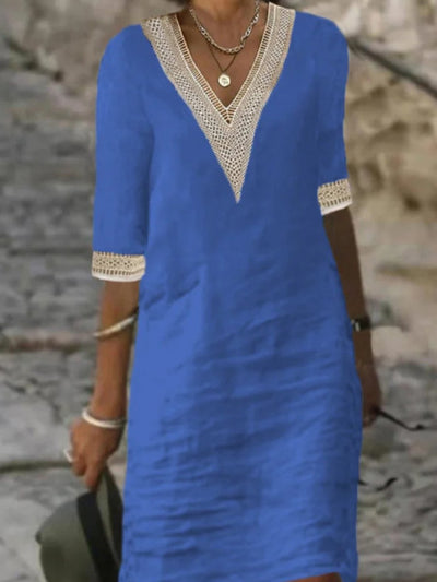 Classic V-Neck Dress | Midi