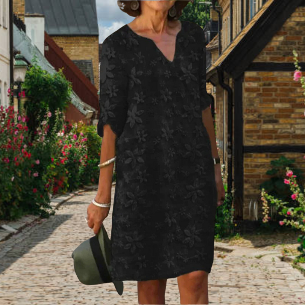 Polished V-Neck Dress | Classic Style | Midi