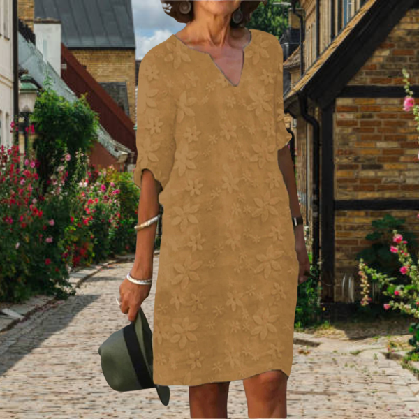 Polished V-Neck Dress | Classic Style | Midi