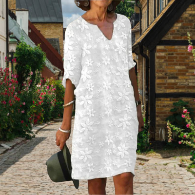 Polished V-Neck Dress | Classic Style | Midi
